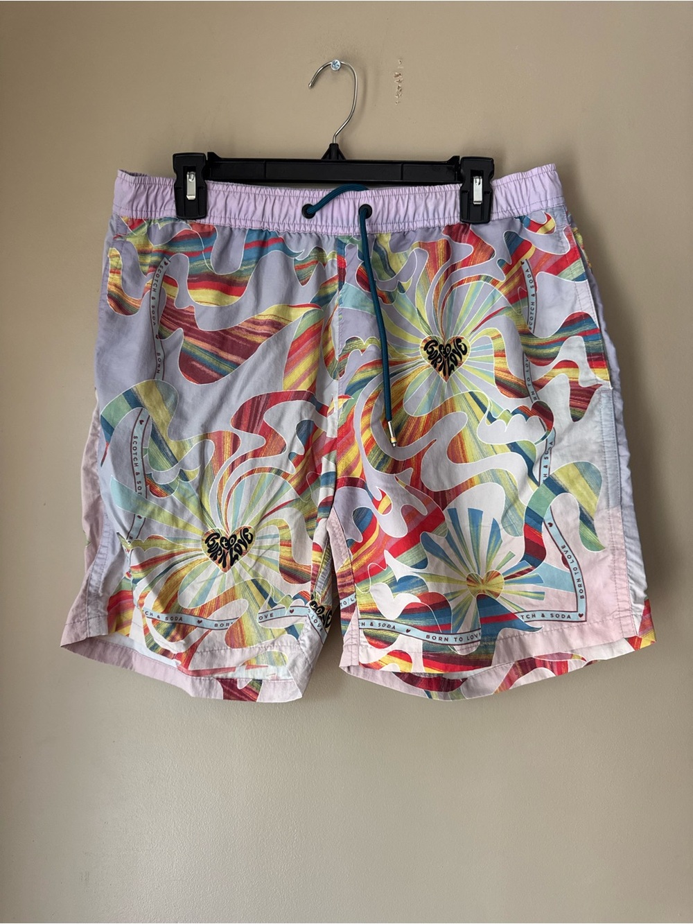 Scotch & Soda Multicolor Swirl Print Men’s Swim Trunks large